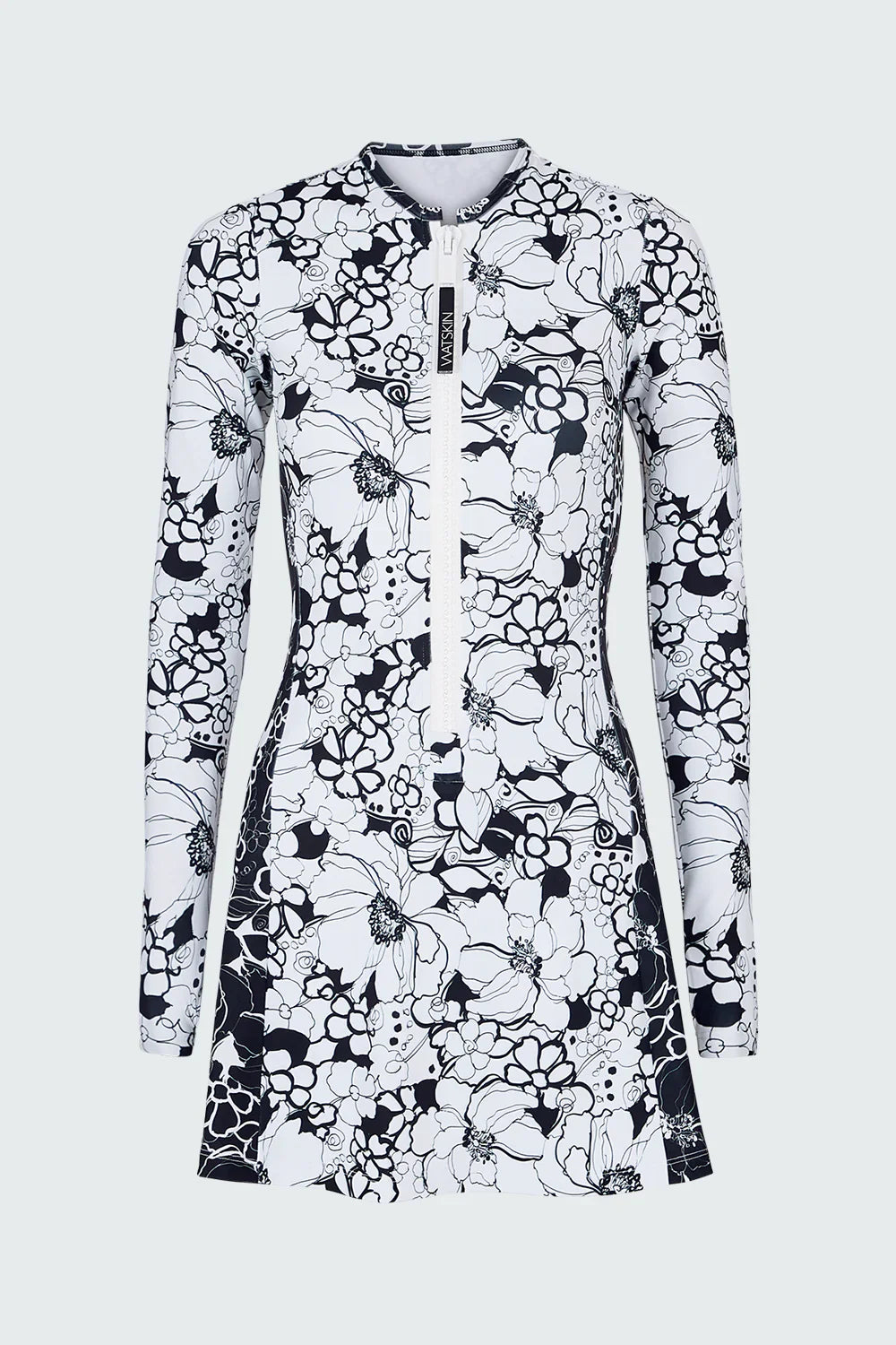 Watskin Sunwear Lou Dress in Black and White Floral