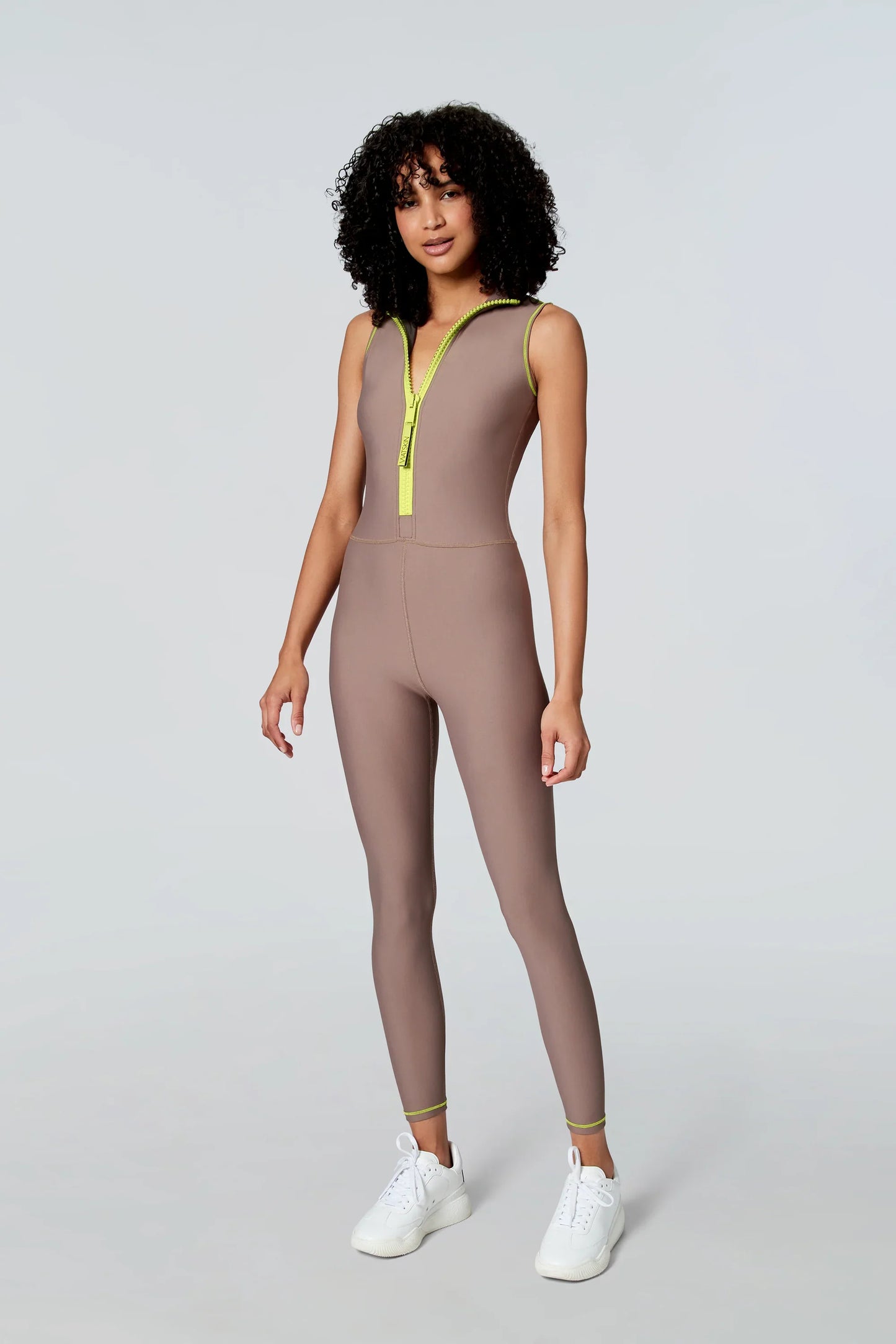 Watskin Sunwear Chloe Sleeveless Catsuit in Taupe