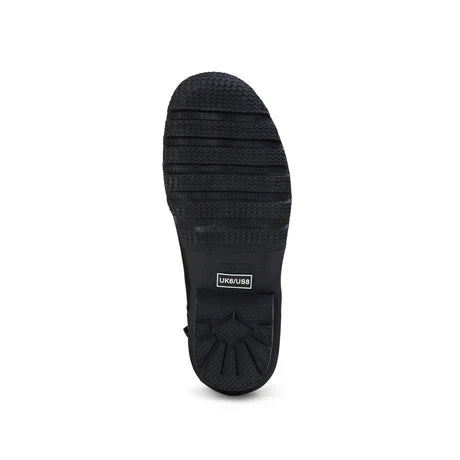 Jileon Rain Boots Ankle Height Rain Boots - Black with White Spots - Wide Foot - Easy to Slip On