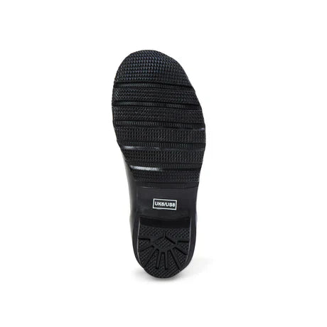 Jileon Rain Boots Ankle Height Rain Boots - Black Glossy - Wide Foot - Easy to Slip On