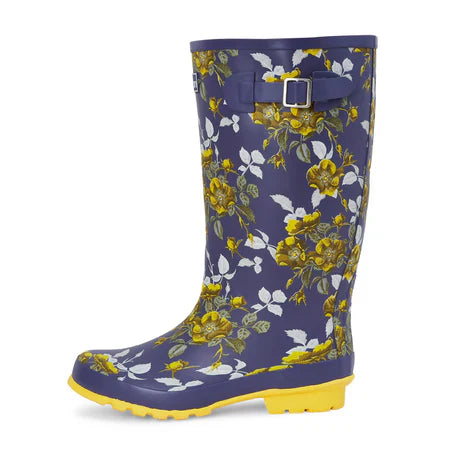 Jileon Rain Boots Wide Calf Rain Boots - 15 to 18 inch calf - Floral - Wide Fit in Foot and Ankle