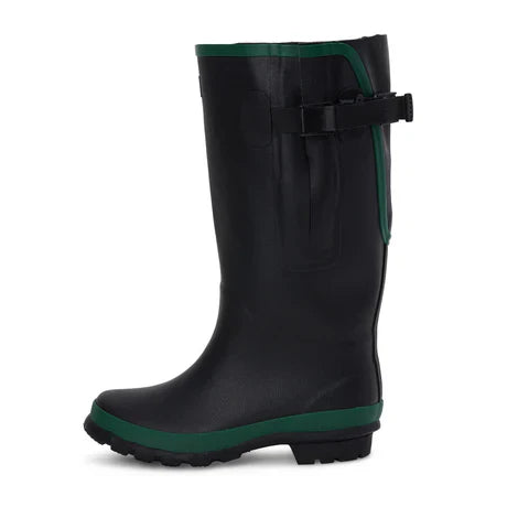 Jileon Rain Boots Extra Wide Calf Black Rain Boots - Fit 16 to 20 inch Calf - Wide in Foot and Ankle