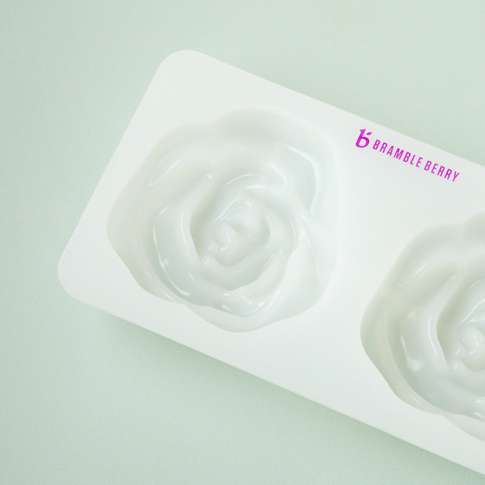 Bramble Berry 2 Cavity Silicone Rose Mold (x5)