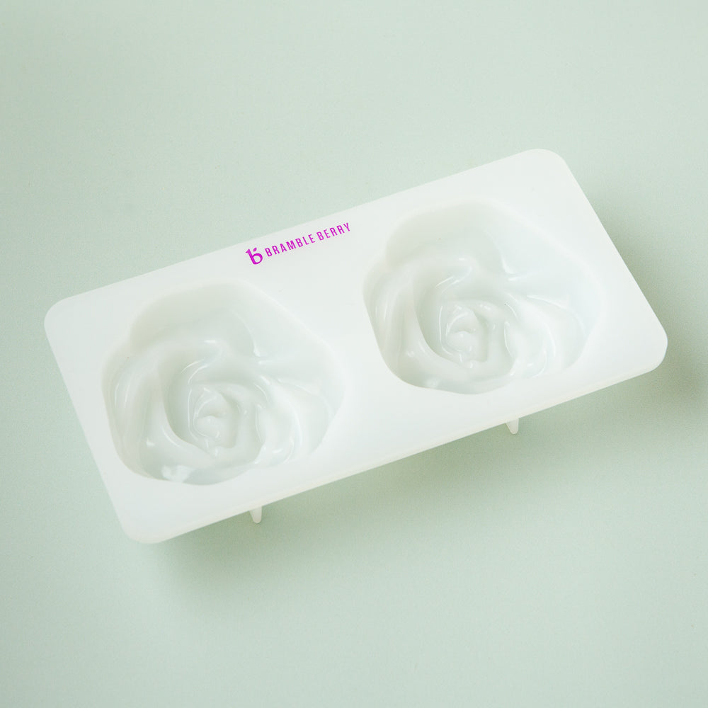 Bramble Berry 2 Cavity Silicone Rose Mold (x5)