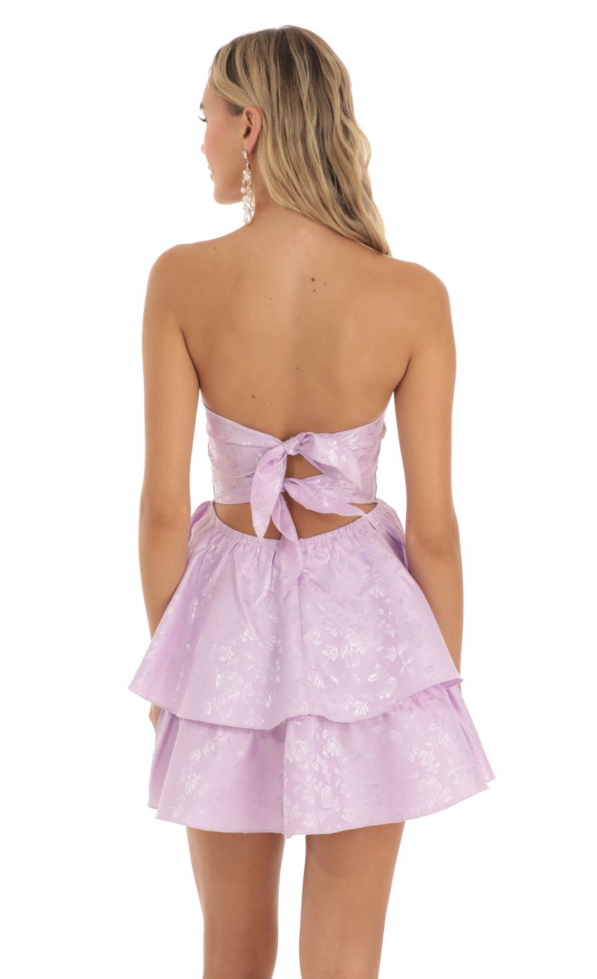 Lucy In The Sky Jacquard Corset Mini Dress in Lilac