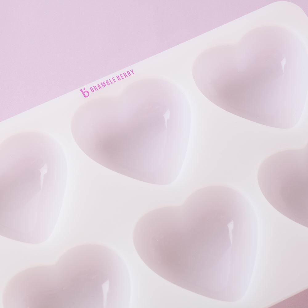 Bramble Berry 6 Cavity Heart Silicone Mold (x2)