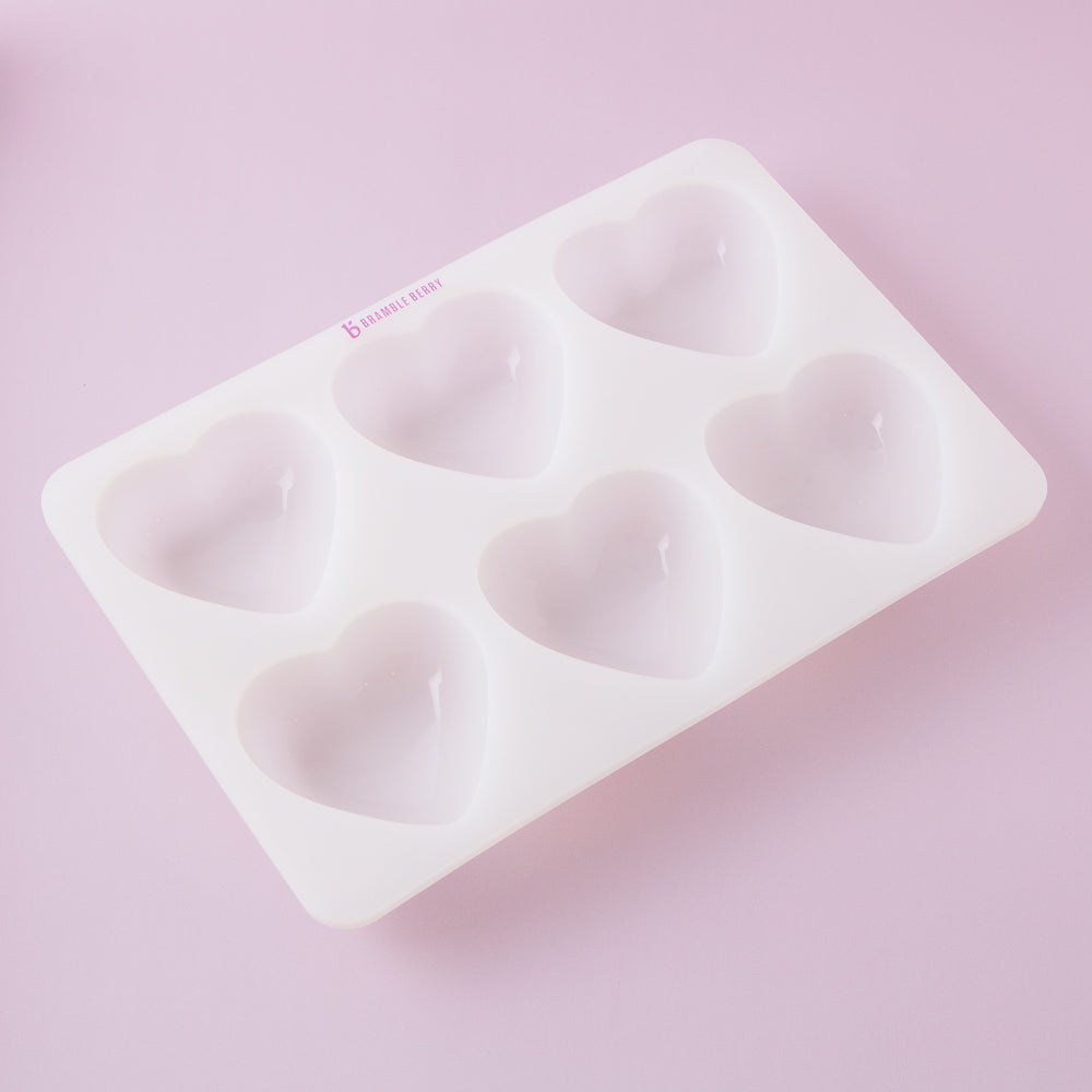 Bramble Berry 6 Cavity Heart Silicone Mold (x2)