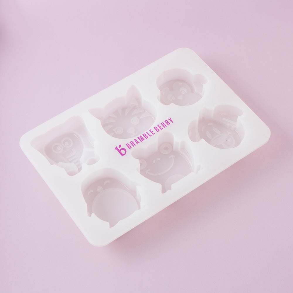 Bramble Berry 6 Cavity Kids Animals Silicone Mold (x3)
