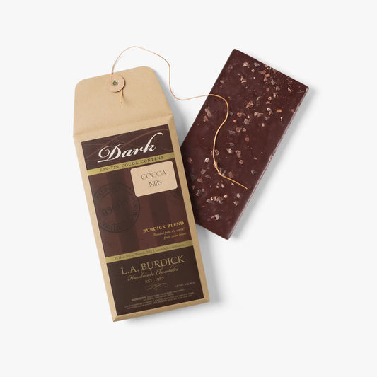 L.A. Burdick Chocolates Dark Chocolate Bar With Cocoa Nibs x3