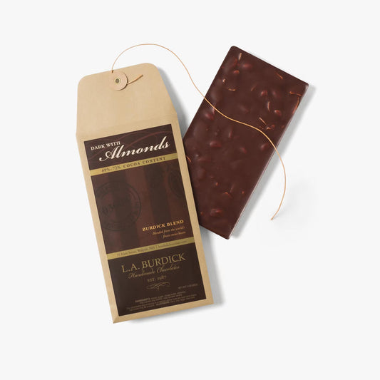 L.A. Burdick Chocolates Dark Chocolate Bar With Almonds x3