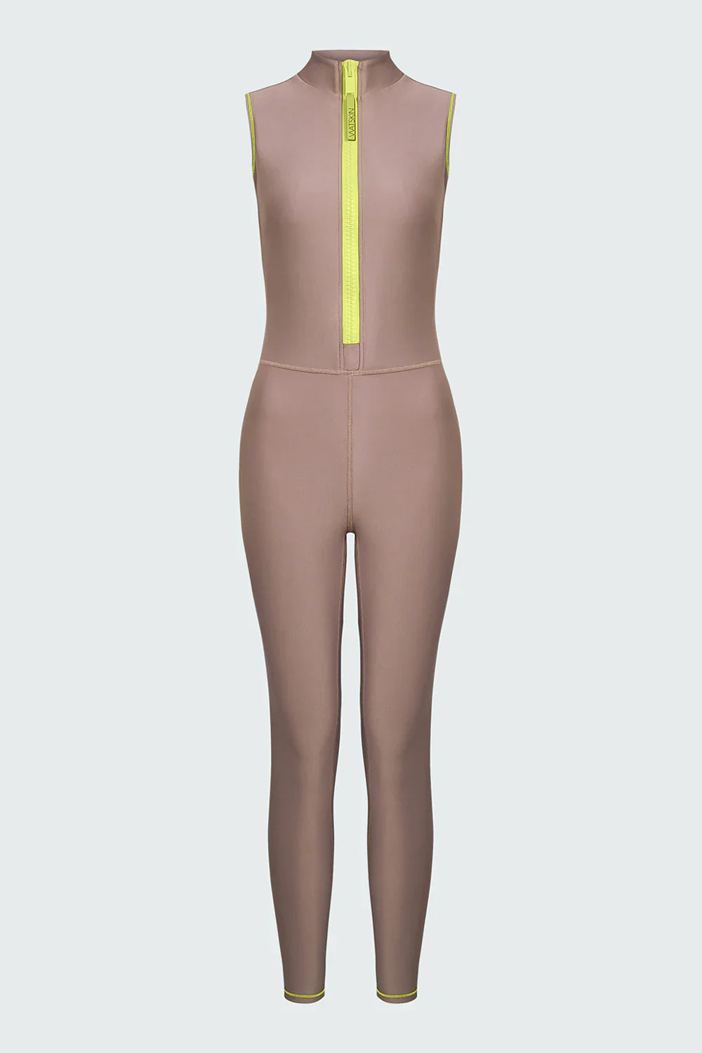 Watskin Sunwear Chloe Sleeveless Catsuit in Taupe