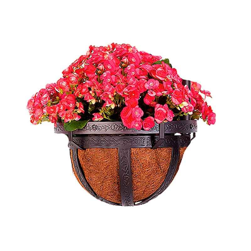 Wind and Weather Coco-Lined Basket Planter For 8' Steel Garden Obelisk