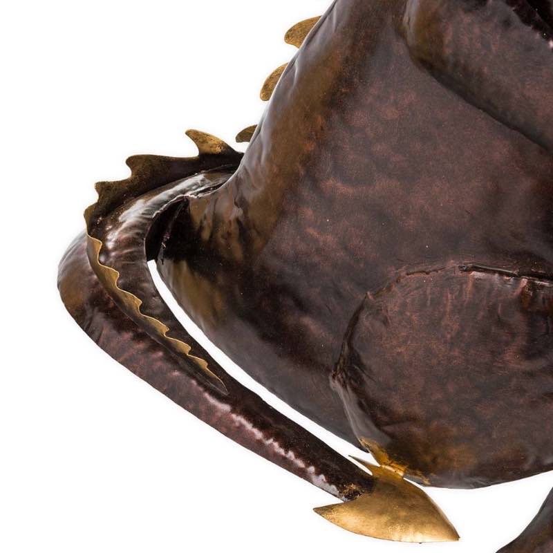 Wind and Weather Metal Reading Dragon Sculpture