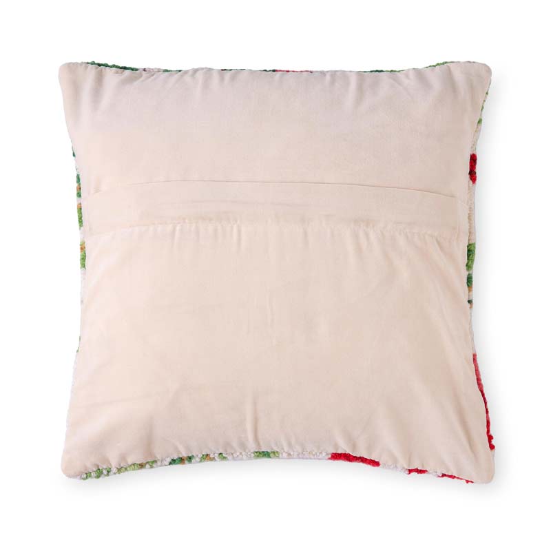 Wind and Weather Hooked Wool Cardinal and Amaryllis Accent Pillow, 16" sq.