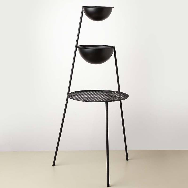 Wind and Weather Powder-Coated Metal Houseplant Stand