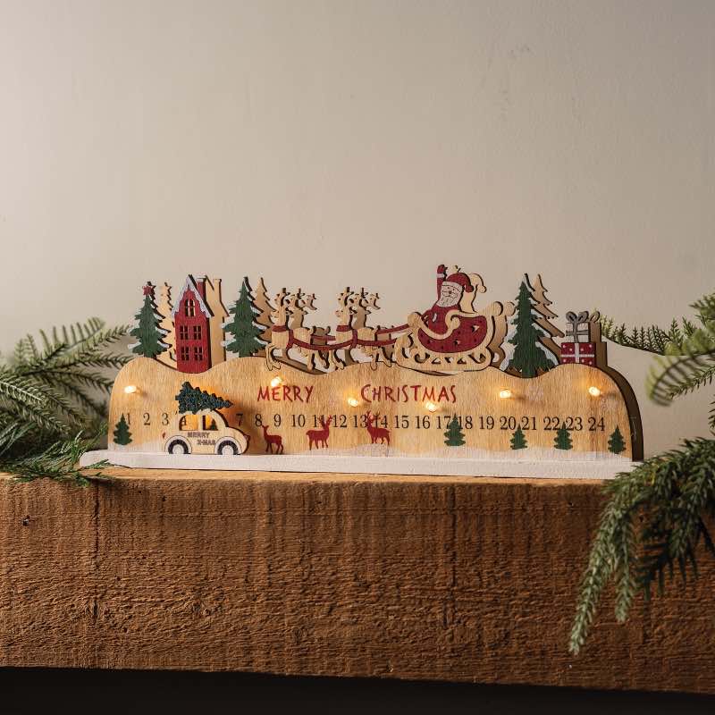 Wind and Weather Wooden LED Advent Calendar Accent