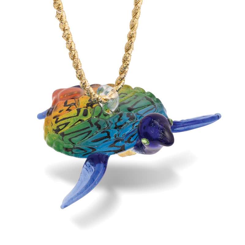 Wind and Weather Set of 2 Egyptian Glass Multicolor Sea Creature Ornaments