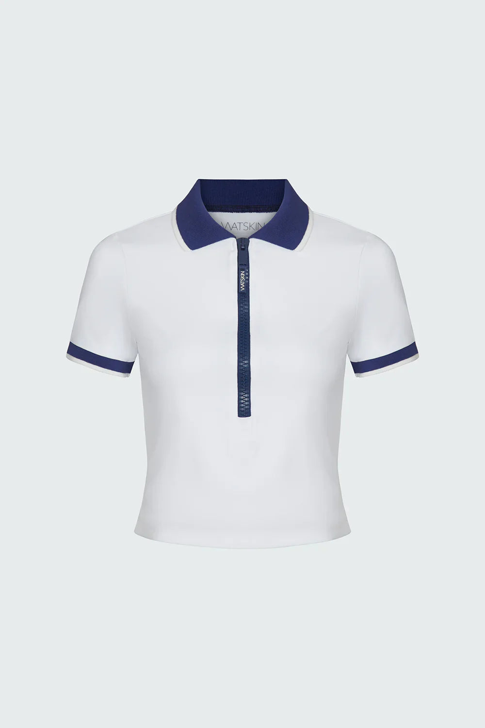 Watskin Sunwear Emma S/S Polo in White and Navy