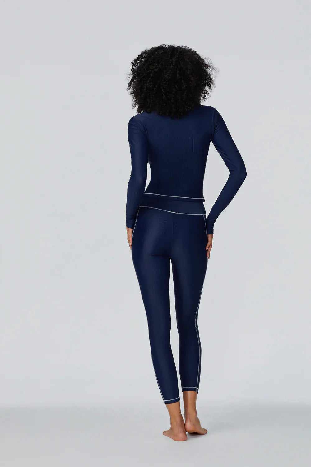Watskin Sunwear Brynn Ribbed 7/8 Legging in Marine Navy