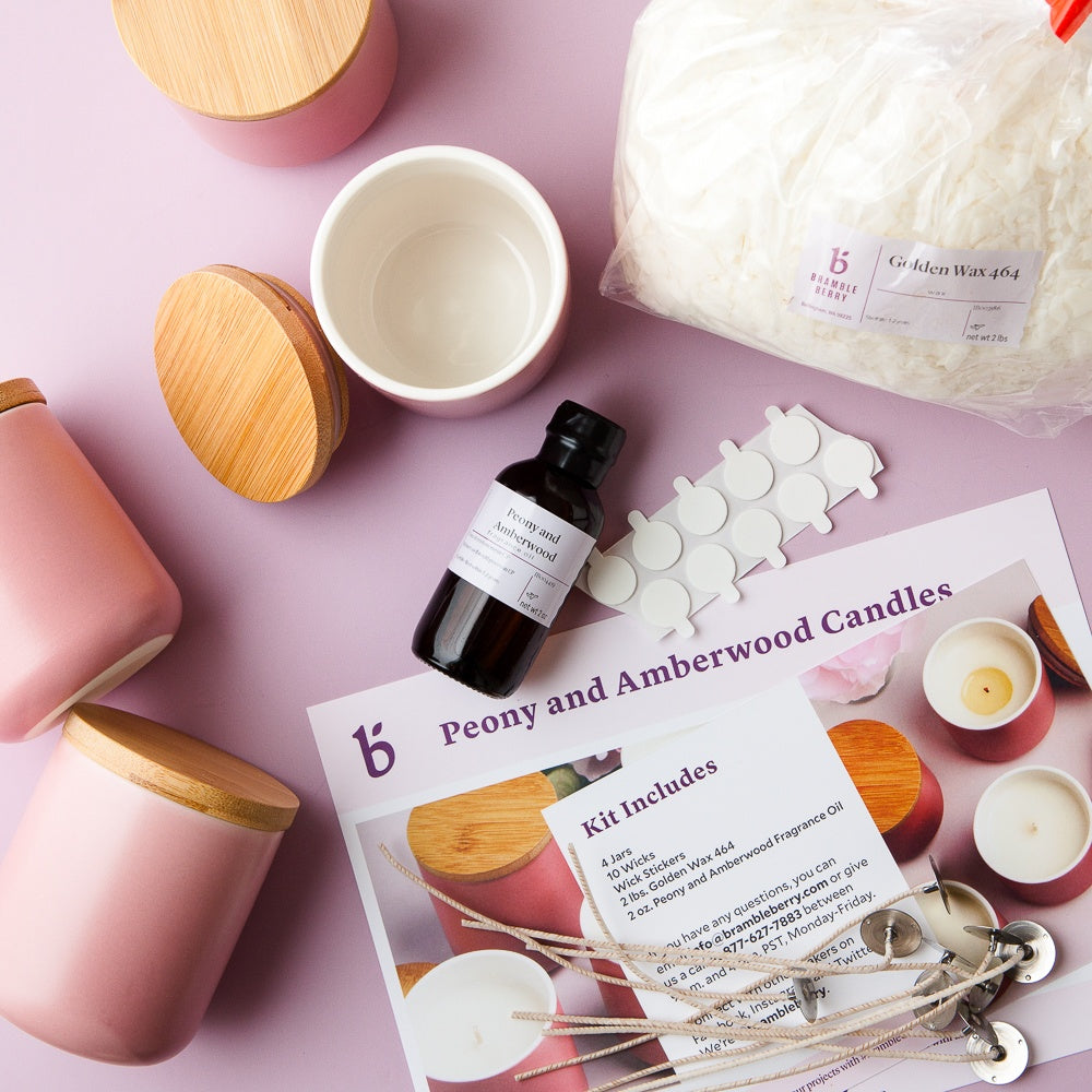 Bramble Berry Peony and Amberwood Candle Kit