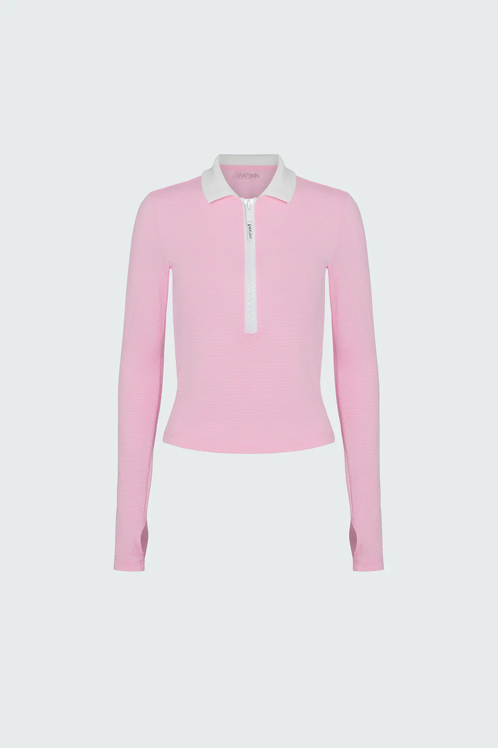 Watskin Sunwear Lily Pique Polo Tee in Pink