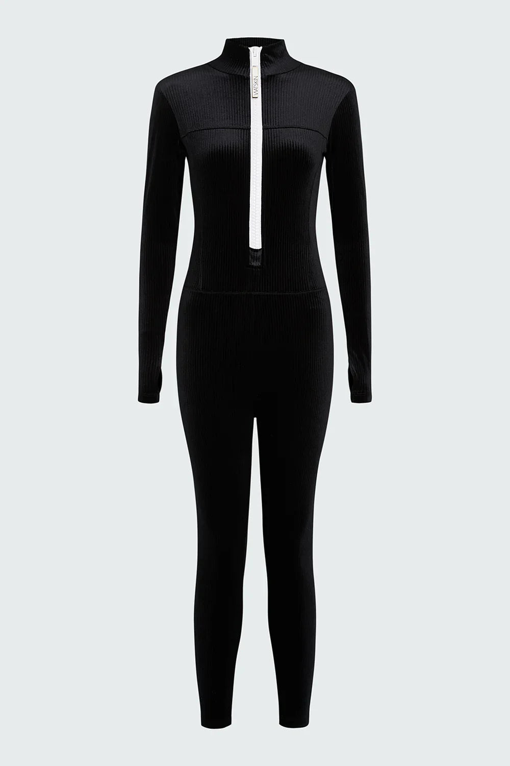 Watskin Sunwear Rae Catsuit in Black Corduroy Velvet
