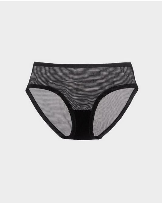 EBY Bra Sheer Brief Slip-Proof Flocking  -  Black