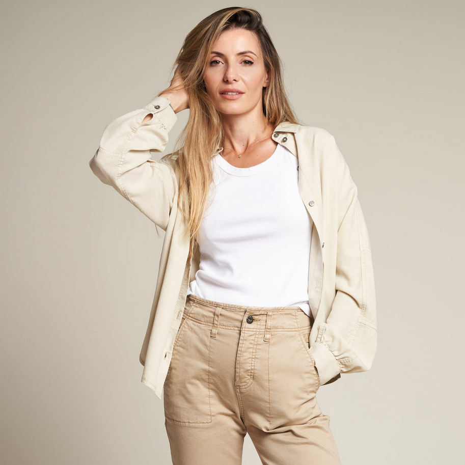 Rowan Women's Joan Drape Twill Top - Bone