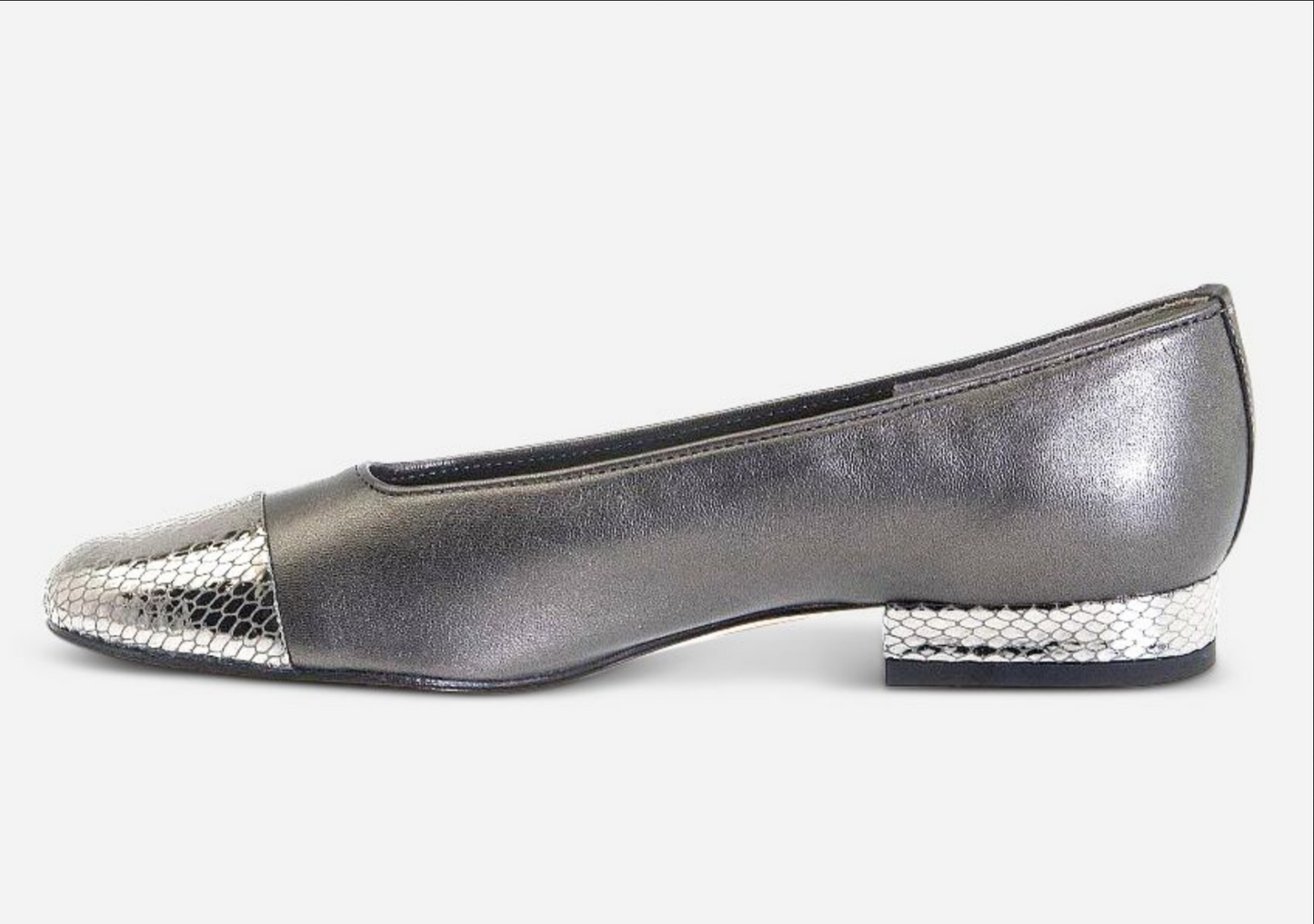Marmi Shoes Vaneli Fc-313 - Pewter Pearl Nappa/Silver Snake Print