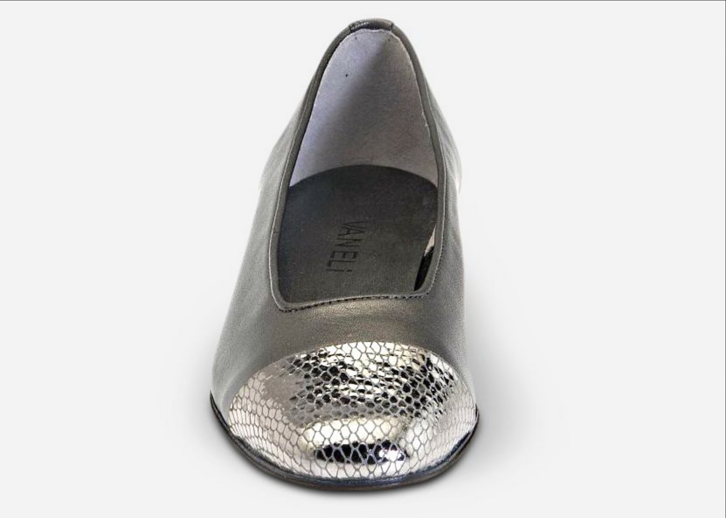 Marmi Shoes Vaneli Fc-313 - Pewter Pearl Nappa/Silver Snake Print