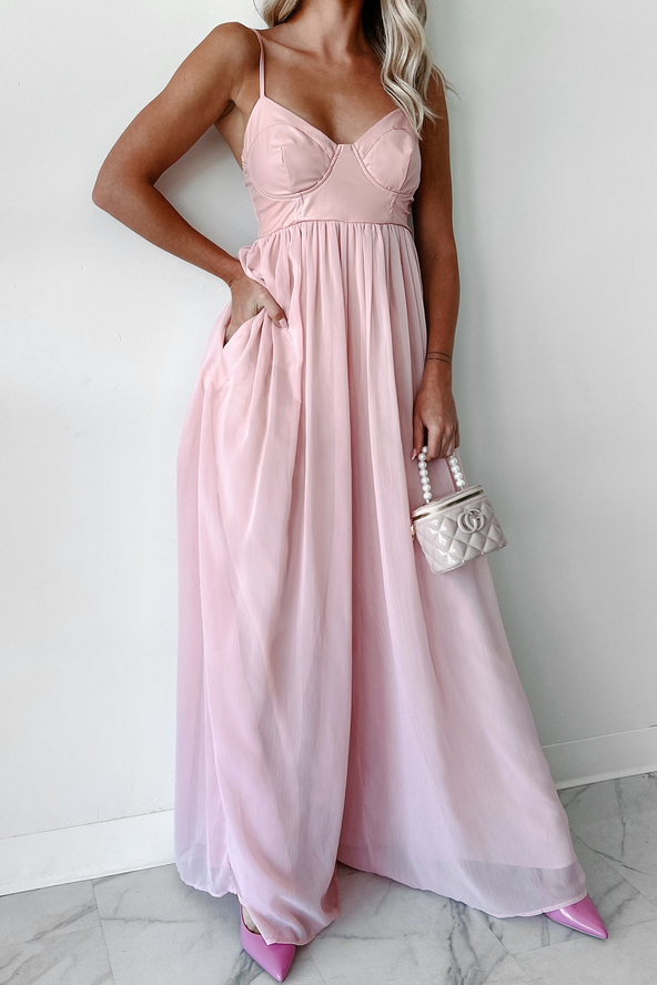 NanaMacs Shades Of Lovely Contrast Top Wide Leg Jumpsuit (Pink)