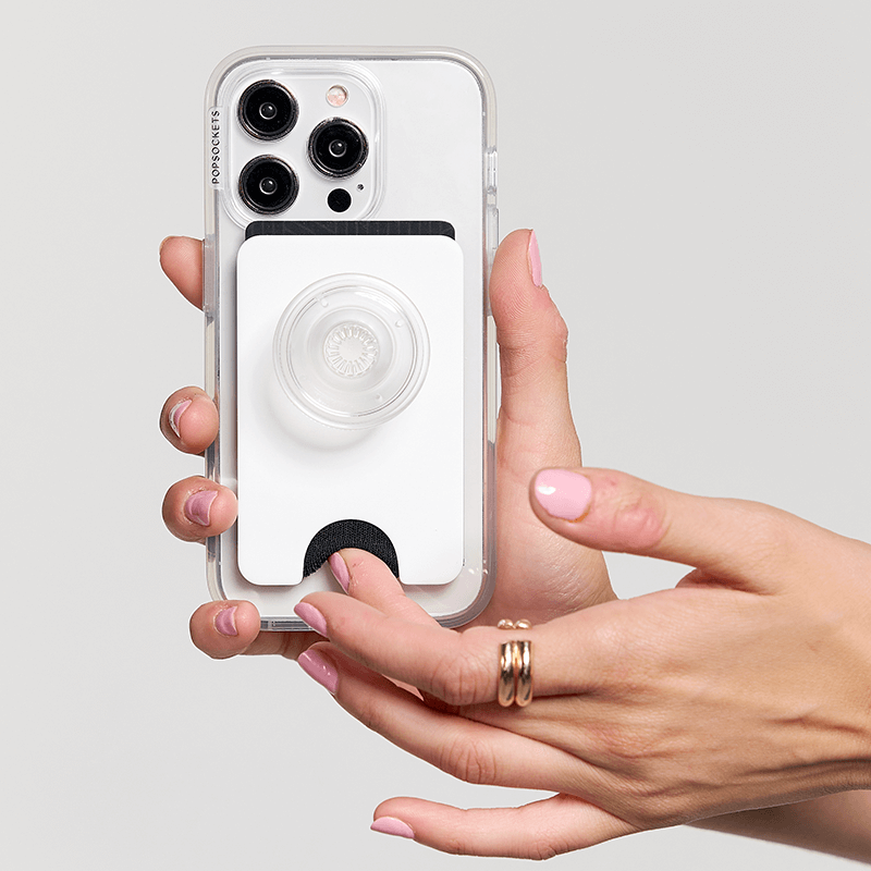 PopSockets White Clear MagSafe PopWallet+