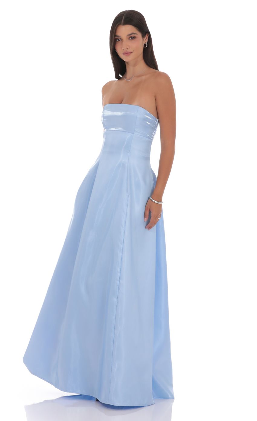 Lucy In The Sky Sheen Empire Waist Maxi Dress in Blue