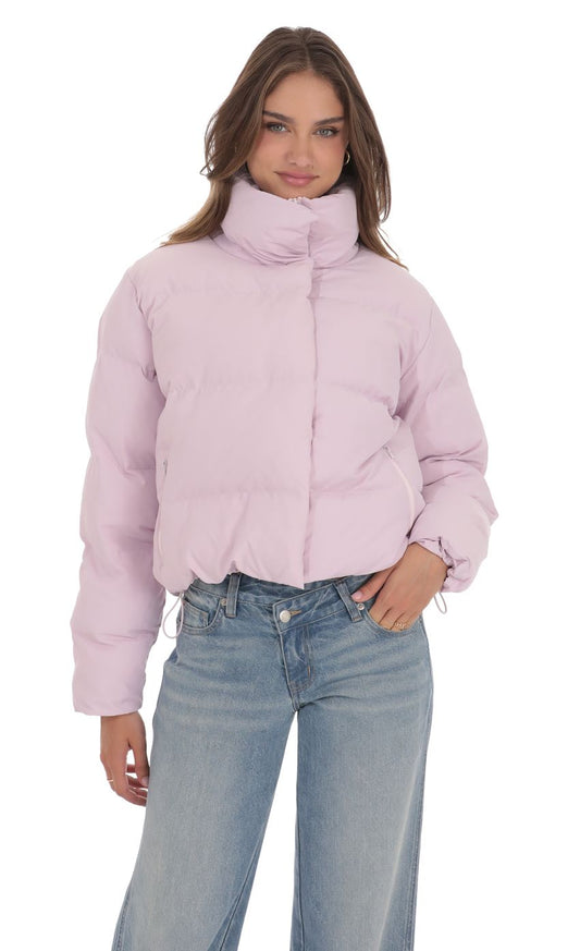 Lucy In The Sky Puffer Jacket in Lilac