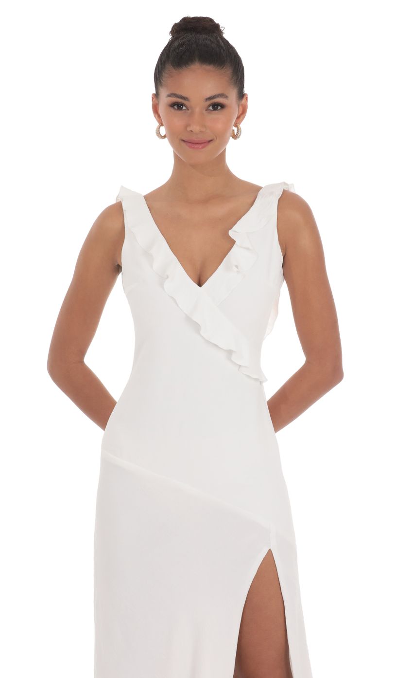 Lucy In The Sky V-Neck Open Back Maxi Dress in White