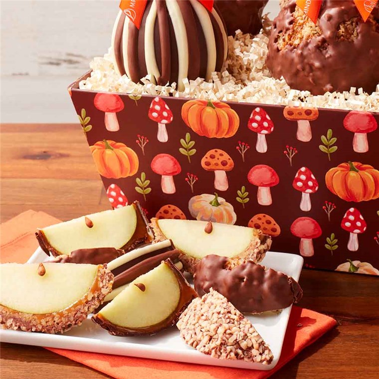 Mrs Prindables Fall Mushrooms Caramel Apple Gift Tray