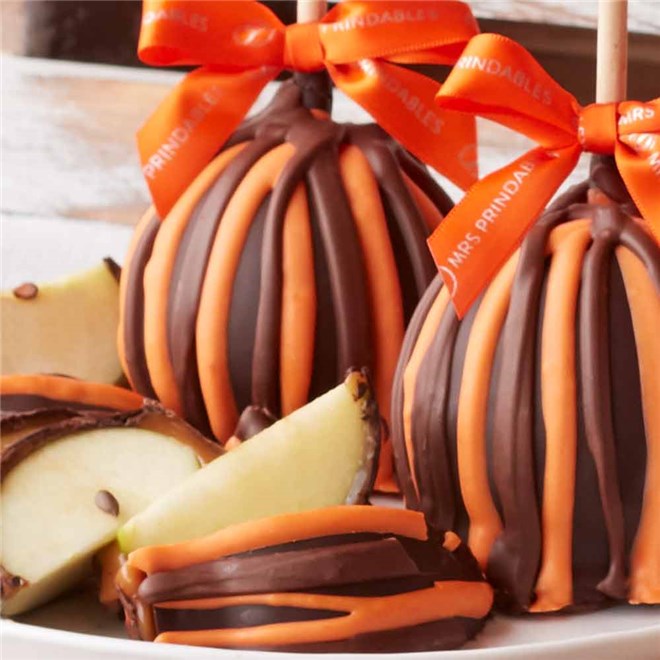Mrs Prindables Fall Triple Chocolate Caramel Apple 4-Pack