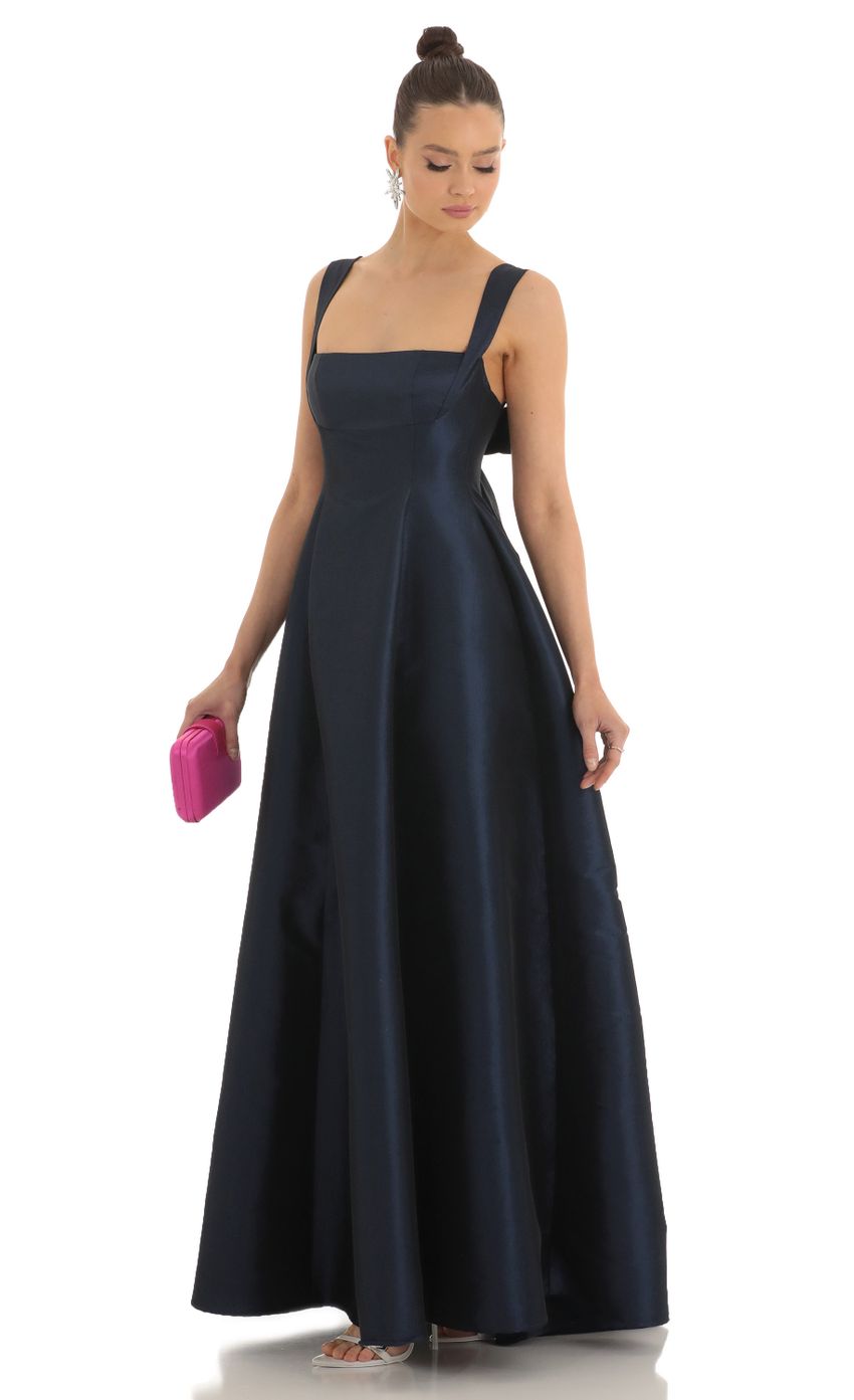 Lucy In The Sky Fit and Flare Maxi Dress in Navy