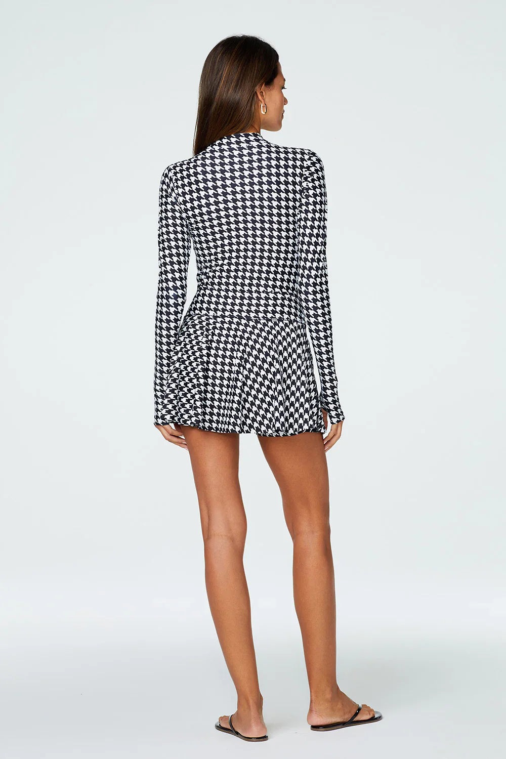 Watskin Sunwear Isabel Tennis Skirt in Houndstooth