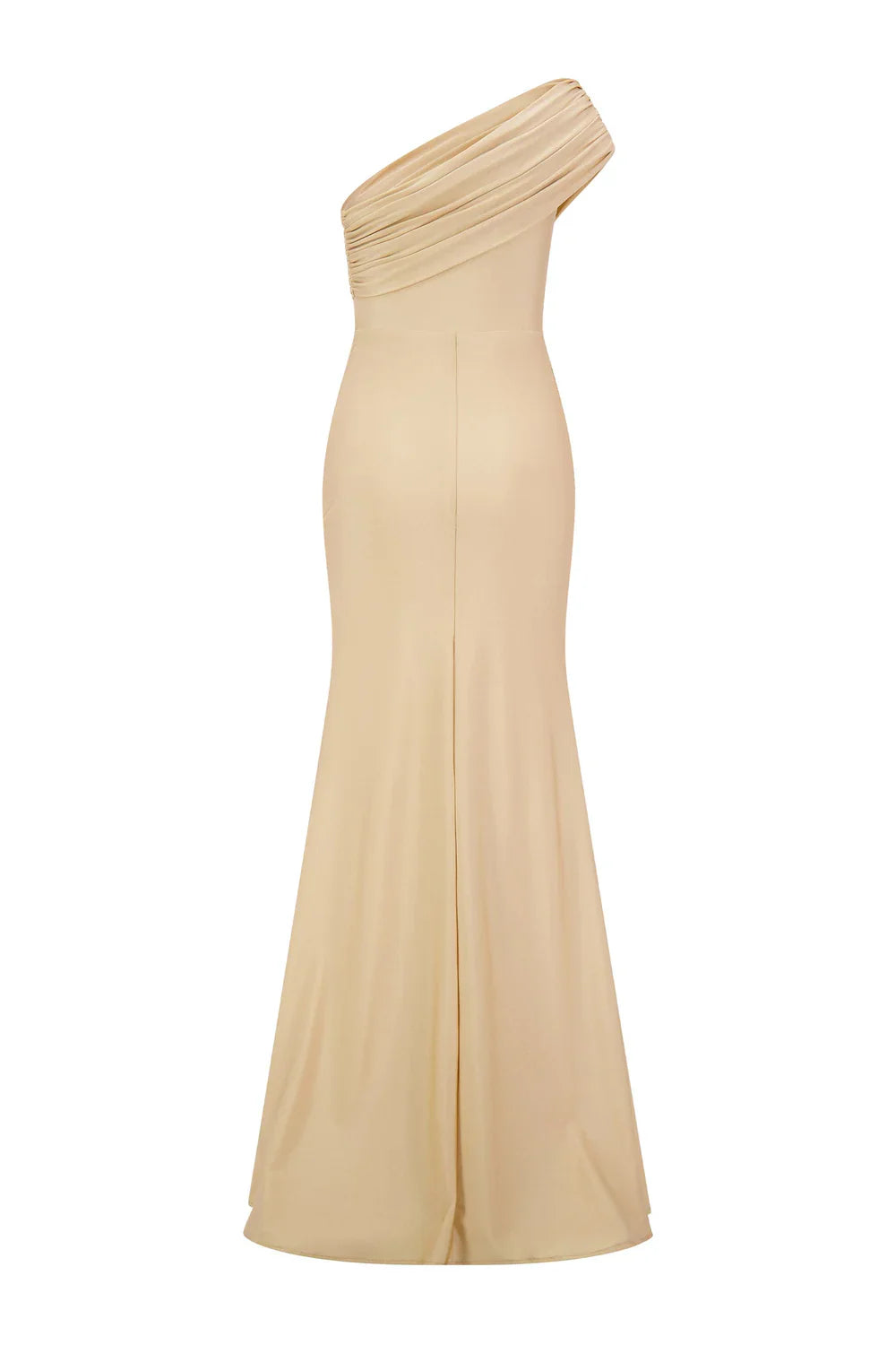 Alamour The Label Stefani One Shoulder Jersey Gold Gown