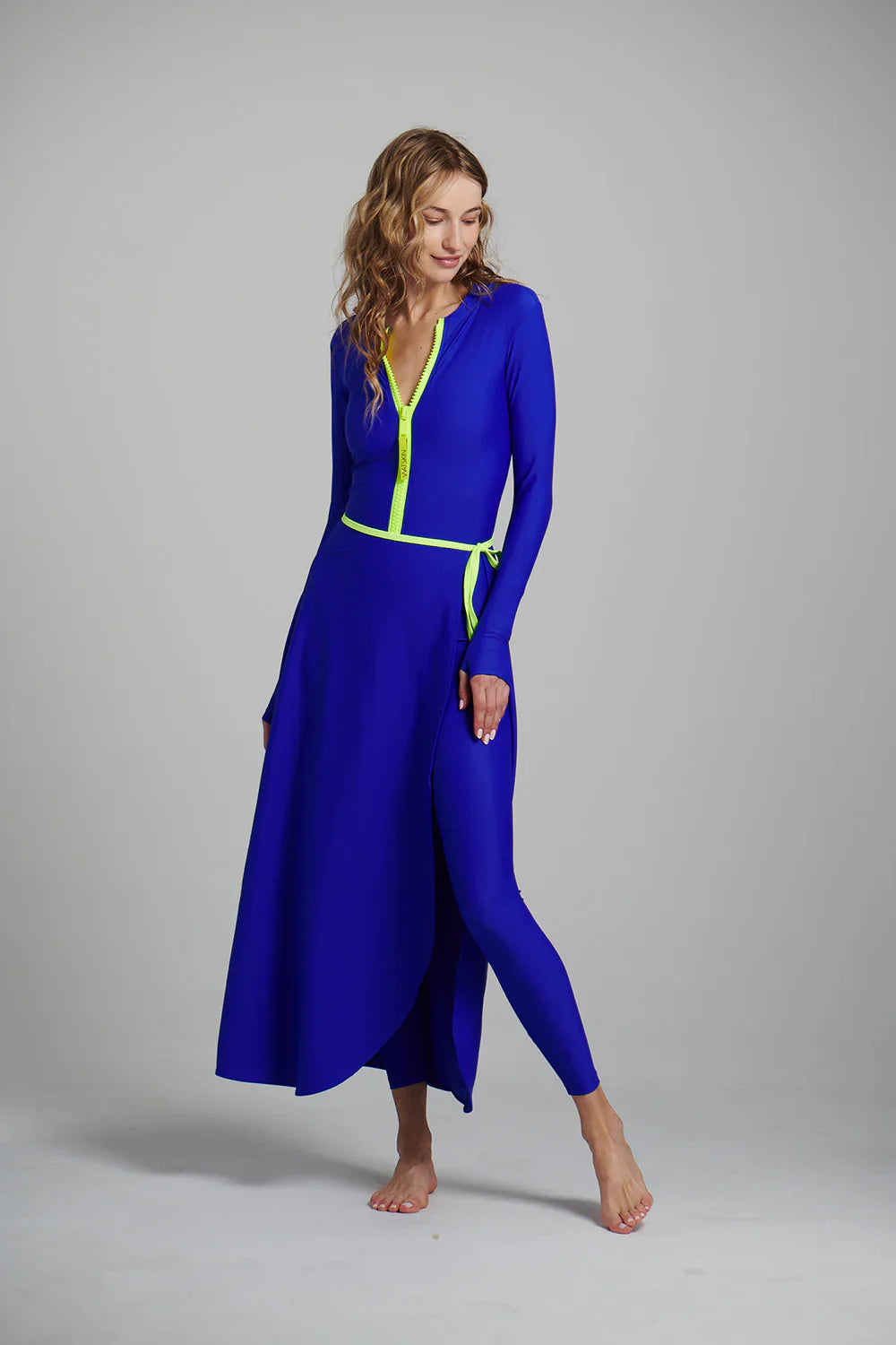 Watskin Sunwear Olivia Wrap Skirt in Azul Blue