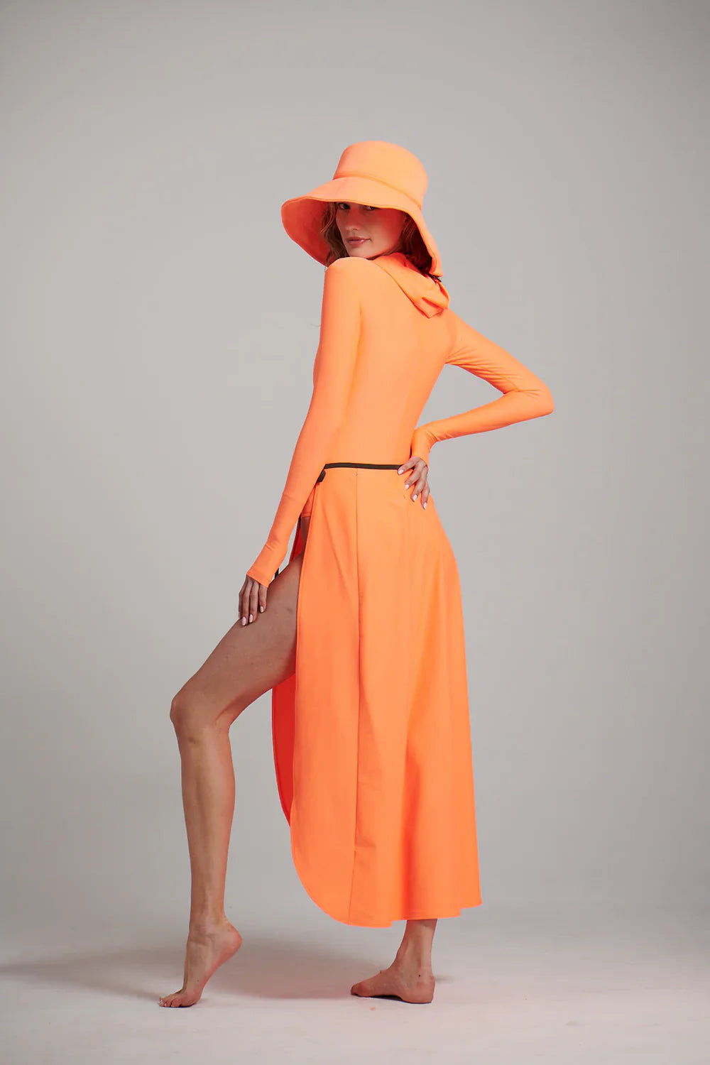 Watskin Sunwear Olivia Wrap Skirt in Neon Orange