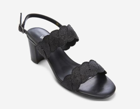 Marmi Shoes Vaneli Lettie - Black Weave Fabric