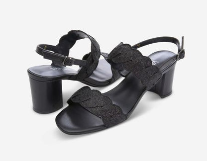 Marmi Shoes Vaneli Lettie - Black Weave Fabric