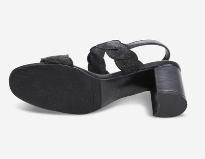 Marmi Shoes Vaneli Lettie - Black Weave Fabric