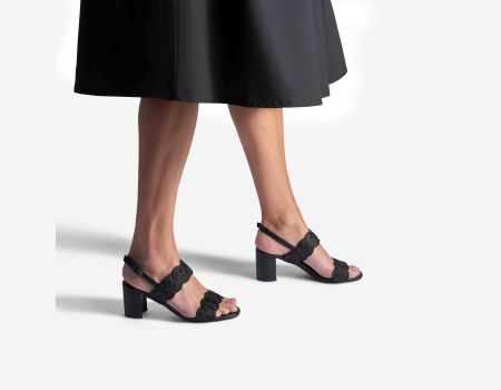 Marmi Shoes Vaneli Lettie - Black Weave Fabric
