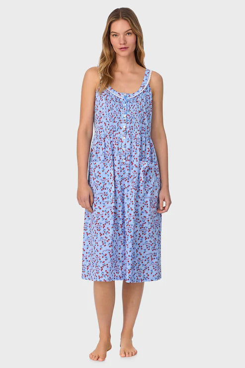 Lanz of Salzburg Women's Blue Skies & Berries Cotton Knit Sundress