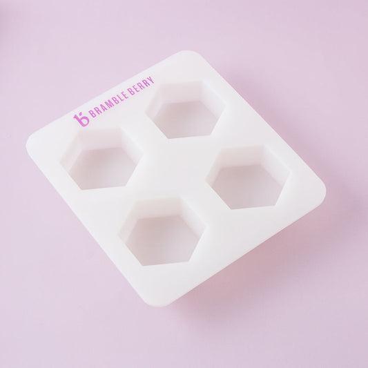 Bramble Berry 4 Cavity Hexagon Silicone Mold (x2)