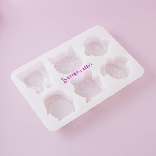 Bramble Berry 6 Cavity Kids Animals Silicone Mold (x3)