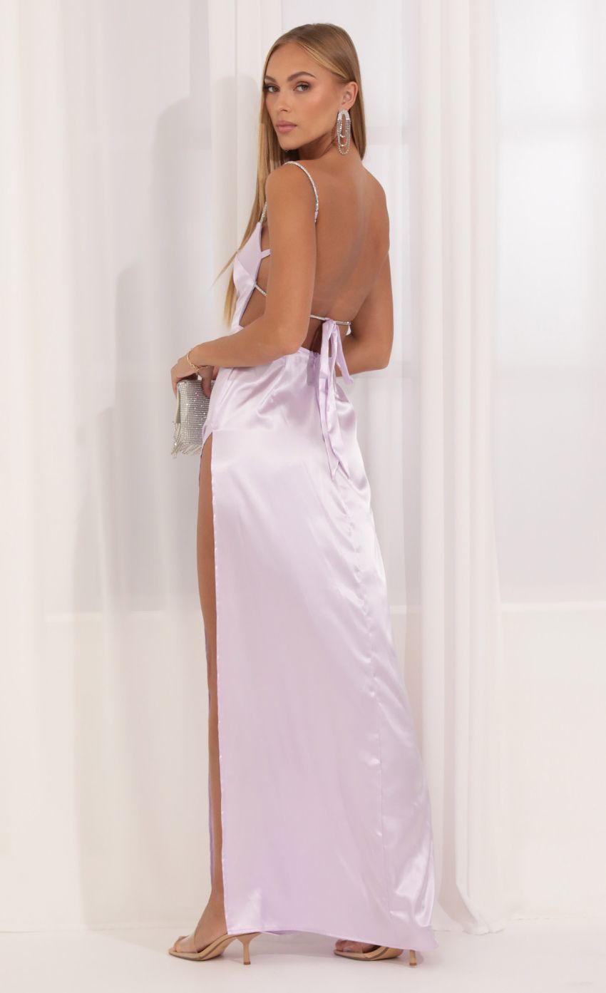 Lucy In The Sky Rhinestone Maxi Dress in Purple